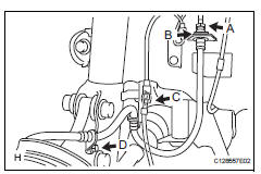 Toyota RAV4. Install front flexible hose