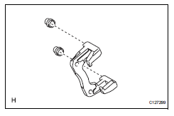 Toyota RAV4. Remove rear disc brake bush dust boot