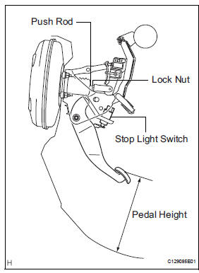 Toyota RAV4. Check and adjust brake pedal height