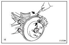 Toyota RAV4. Install rear disc brake cylinder assembly lh