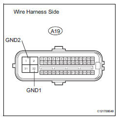 Toyota RAV4. Check wire harness (skid control ecu - body ground)