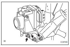 Toyota RAV4. Remove abs and traction actuator assembly with bracket