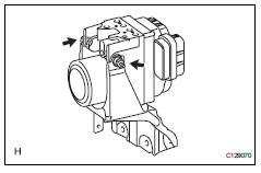 Toyota RAV4. Install abs and traction actuator assembly