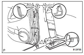 Toyota RAV4. Remove lower center pillar garnish lh