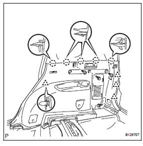 Toyota RAV4. Remove deck trim side panel assembly rh (w/o rear no. 2 Seat)
