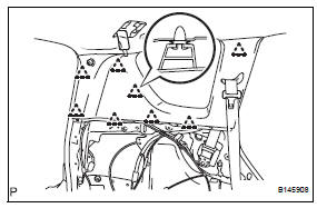 Toyota RAV4. Remove inner roof side garnish assembly rh