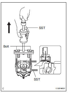 Toyota RAV4. Remove skid control sensor lh