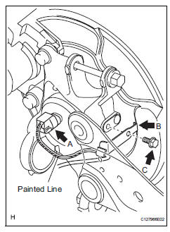 Toyota RAV4. Install skid control sensor wire