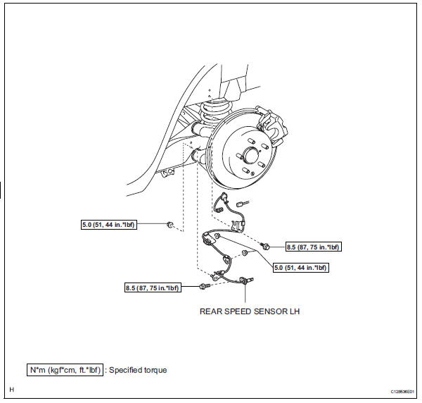 Toyota RAV4. Rear speed sensor (for 4wd)