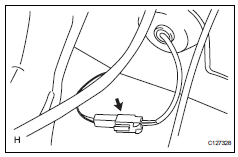 Toyota RAV4. Remove skid control sensor wire