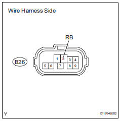 Toyota RAV4. Check wire harness (park/neutral position switch - battery)