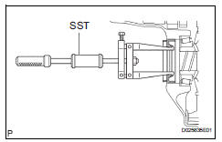 Toyota RAV4. Replace transaxle housing oil seal lh