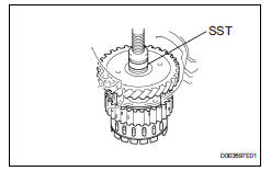 Toyota RAV4. Remove front planetary gear assembly