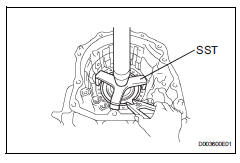 Toyota RAV4. Remove 1st and reverse brake return spring sub-assembly