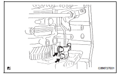 Toyota RAV4. Remove parking lock pawl bracket