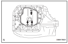 Toyota RAV4. Remove valve body oil strainer assembly