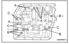 Toyota RAV4. Install transmission valve body assembly