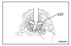 Toyota RAV4. Install 1st and reverse brake return spring sub-assembly