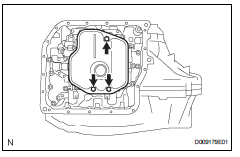 Toyota RAV4. Install valve body oil strainer assembly