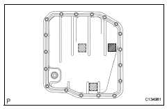 Toyota RAV4. Install automatic transaxle oil pan subassembly