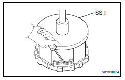 Toyota RAV4. Install 2nd brake piston return spring sub-assembly