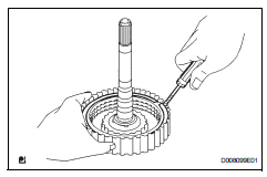 Toyota RAV4. Remove direct multiple disc clutch disc