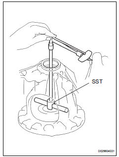 Toyota RAV4. Adjust differential side bearing preload