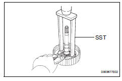 Toyota RAV4. Install direct clutch return spring subassembly