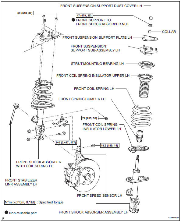 Toyota RAV4. Suspension & axle front shock absorber with coil spring (for sport package)