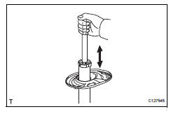 Toyota RAV4. Inspect front shock absorber assembly lh