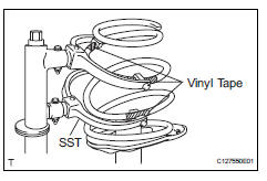 Toyota RAV4. Install front coil spring lh