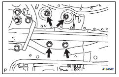 Toyota RAV4. Disconnect front crossmember subassembly