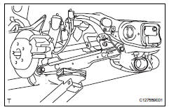 Toyota RAV4. Remove rear shock absorber assembly lh