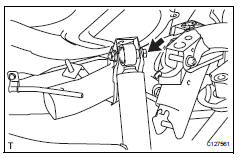 Toyota RAV4. Temporarily install rear shock absorber assembly lh