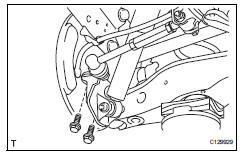 Toyota RAV4. Temporarily install rear shock absorber assembly lh