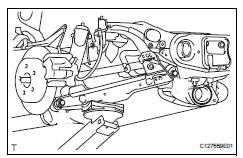 Toyota RAV4. Remove rear upper control arm assembly lh