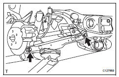 Toyota RAV4. Temporarily install rear no. 2 Suspension arm assembly lh