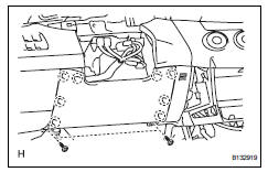 Toyota RAV4. Remove lower instrument panel finish panel