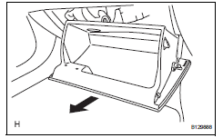 Toyota RAV4. Remove glove compartment door assembly