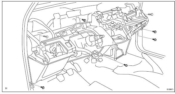 Toyota RAV4. Remove lower instrument panel