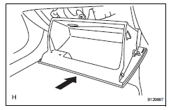 Toyota RAV4. Install glove compartment door assembly