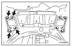 Toyota RAV4. Remove front suspension member brace front lh