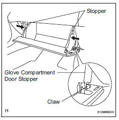 Toyota RAV4. Install glove compartment door assembly