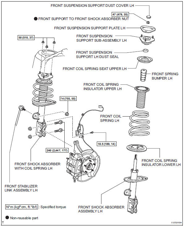 Toyota RAV4. Front shock absorber with coil spring