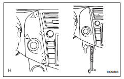 Toyota RAV4. Remove no. 2 Instrument cluster finish panel center