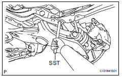 Toyota RAV4. Connect front crossmember subassembly