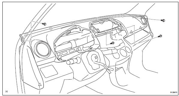 Toyota RAV4. Install upper instrument panel