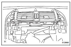 Toyota RAV4. Install instrument panel register assembly center