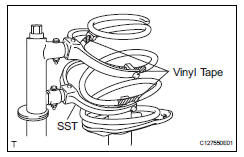 Toyota RAV4. Install front coil spring lh