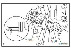 Toyota RAV4. Remove front drive shaft assembly lh